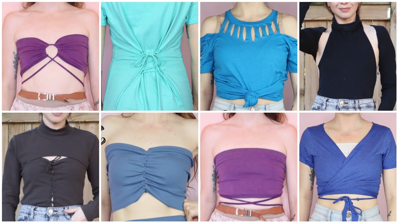 T-Shirt cutting shorts compilation ♥ no sewing upcycle tutorials