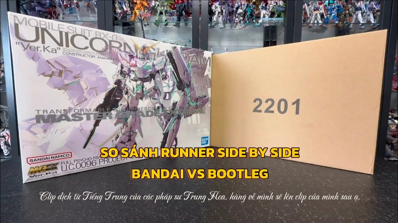 [DỊCH TỪ DOUYIN] So sánh side by side chi tiết part MGEX UNICORN GUNDAM - Nhà đài x Bootleg