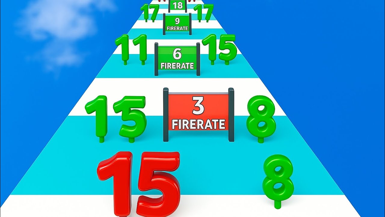 Digit Shooter Gameplay | Fire Rate Boost Challenge | 3D Number Runner Game | Level Up Strategy