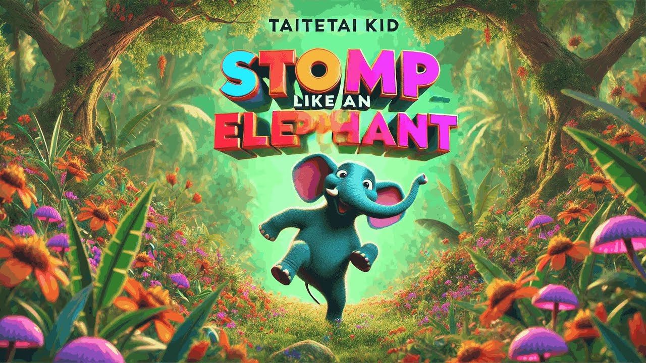 Stomp Like an Elephant - Fun Animated Music Video for Kids -  Children's song - TAITETAI KID