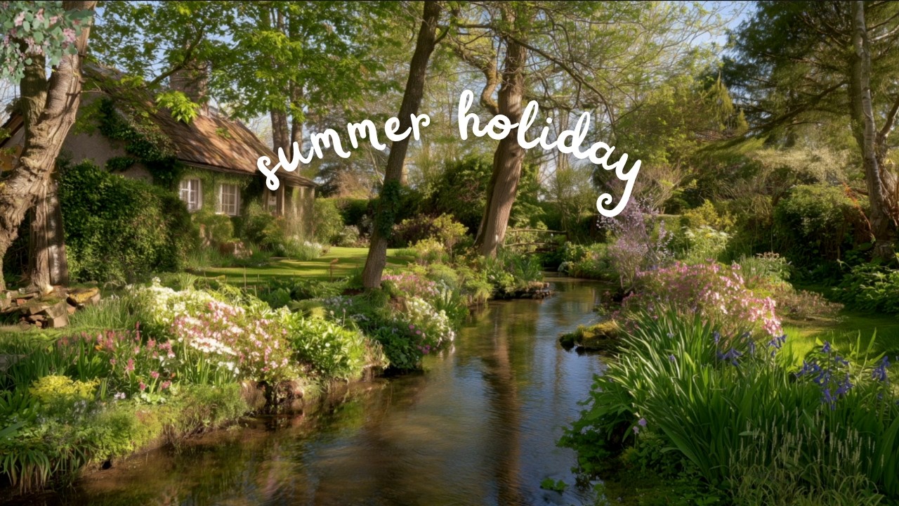 Peaceful Summer Morning Ambience in the Garden 🌿 Gentle Stream & Birds
