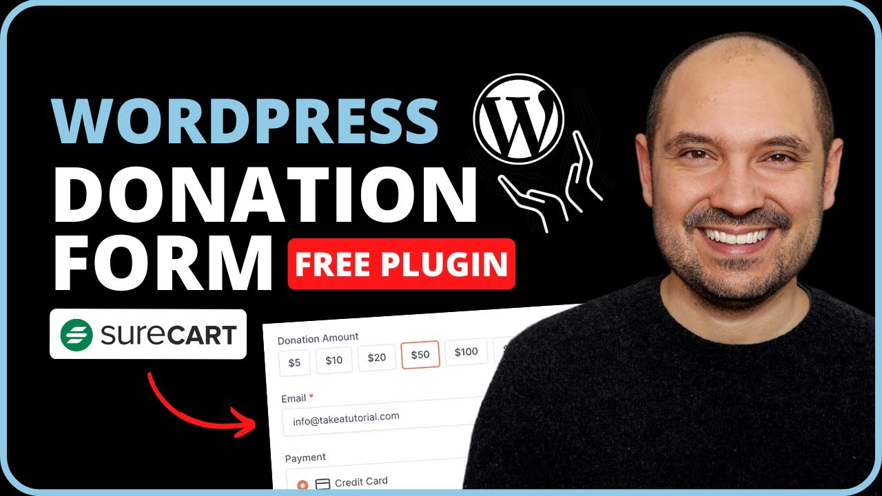Free WordPress donation PLUGIN (PayPal & Stripe) complete tutorial 🔥 SureCart DONATION FORM