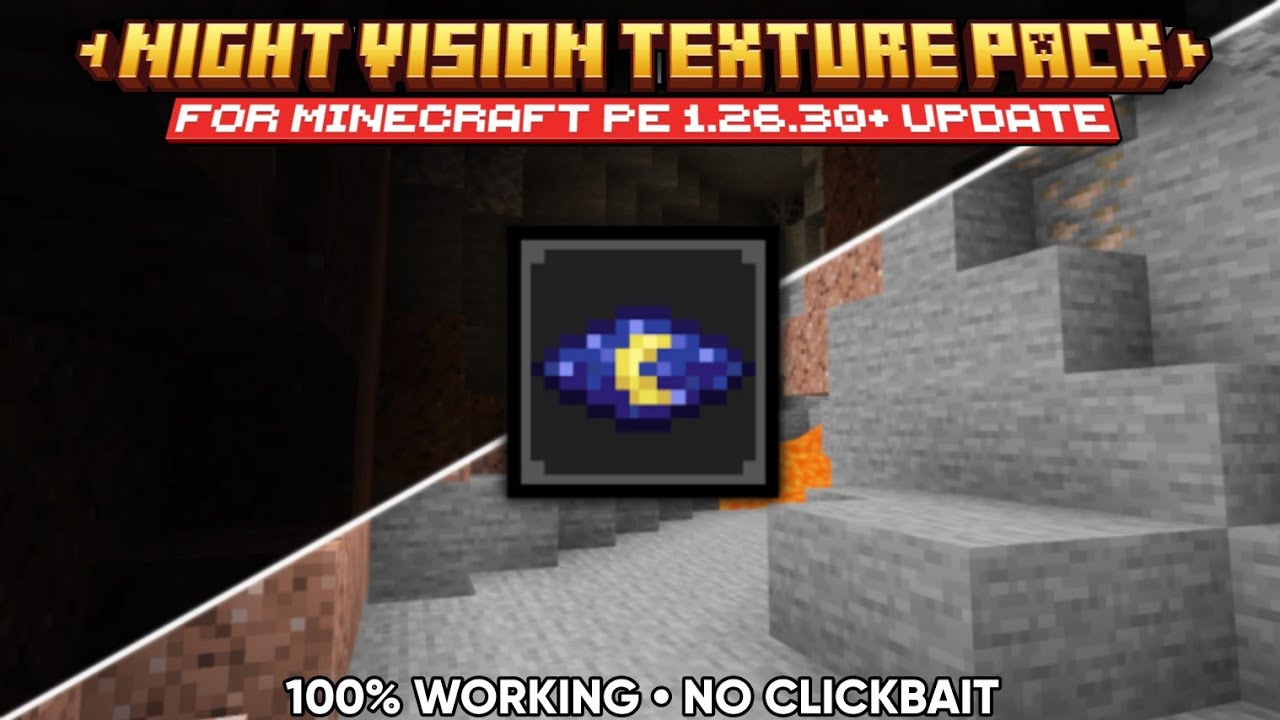 Текстур-пак ночного видения для Minecraft PE 1.26.30+ 🔥