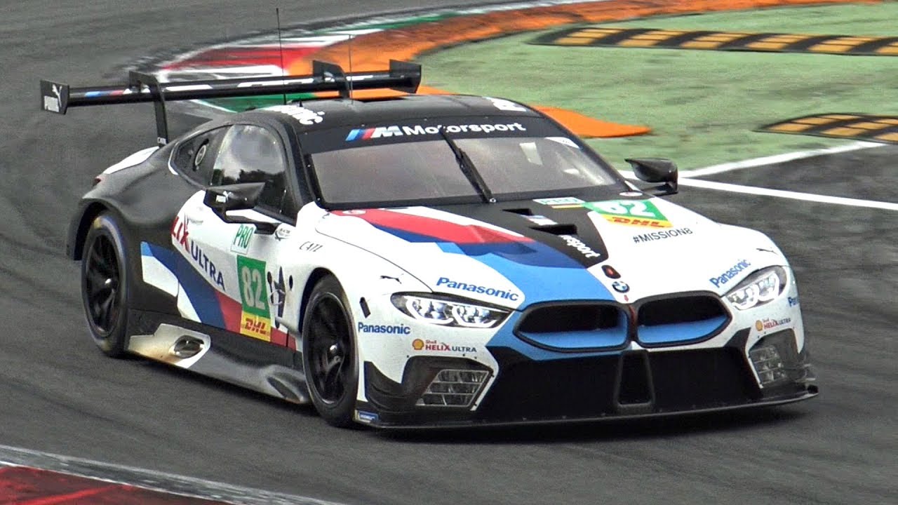 BMW M8 GTE testing at Monza | LOUD Backfires & Twin Turbo V8 Sounds!