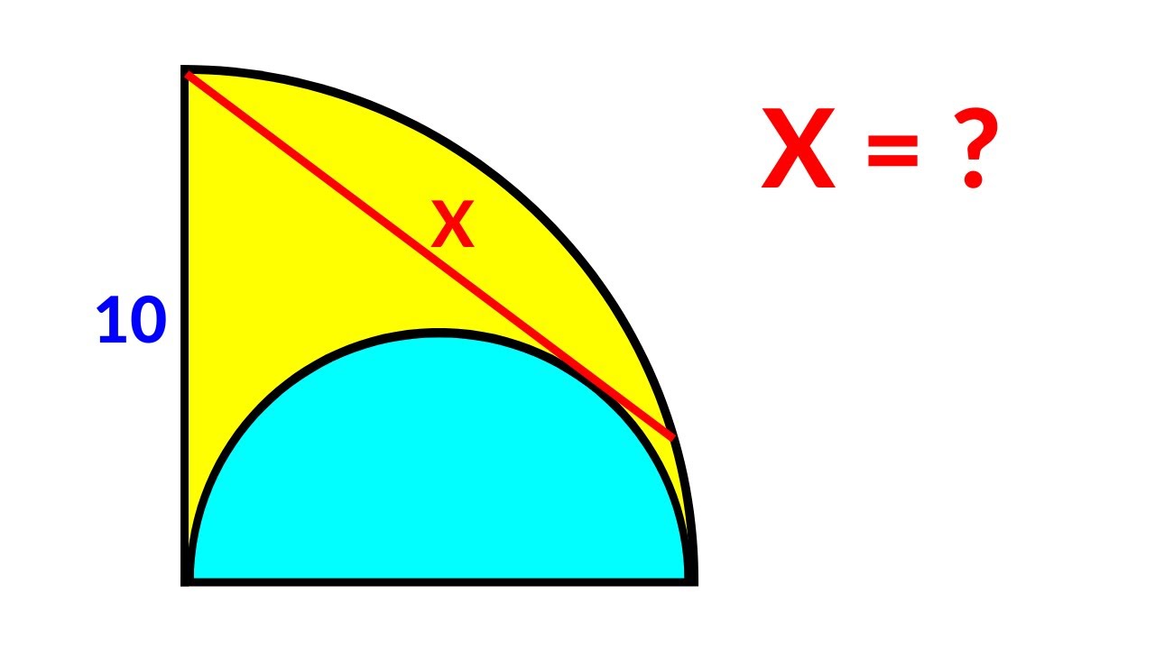 Russian Math Olympiad | A Very Nice Geometry Problem | Semicircle inside a quarter circle