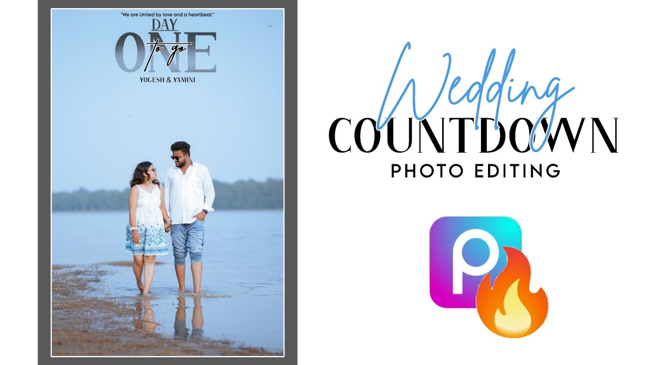 Wedding Countdown Photo Editing In Picsart🥰 || Pre Wedding Photo Editing || Couple Photo Editing 🔥📸