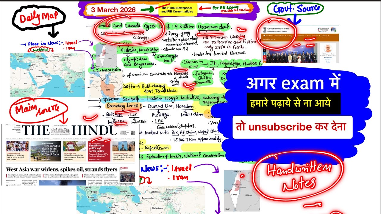 The Hindu Analysis | 3 March 2026 | The Hindu Newspaper Today | Handwritten Notes | UPSC Notes 2026 