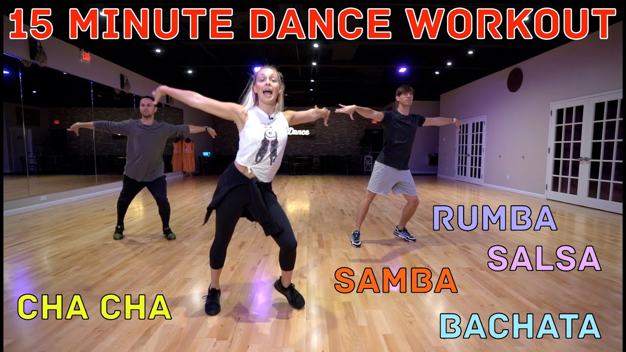 15 Minute Beginner Dance Workout - Cha Cha Cha, Samba, Bachata, Salsa Rumba | Follow Along at Home