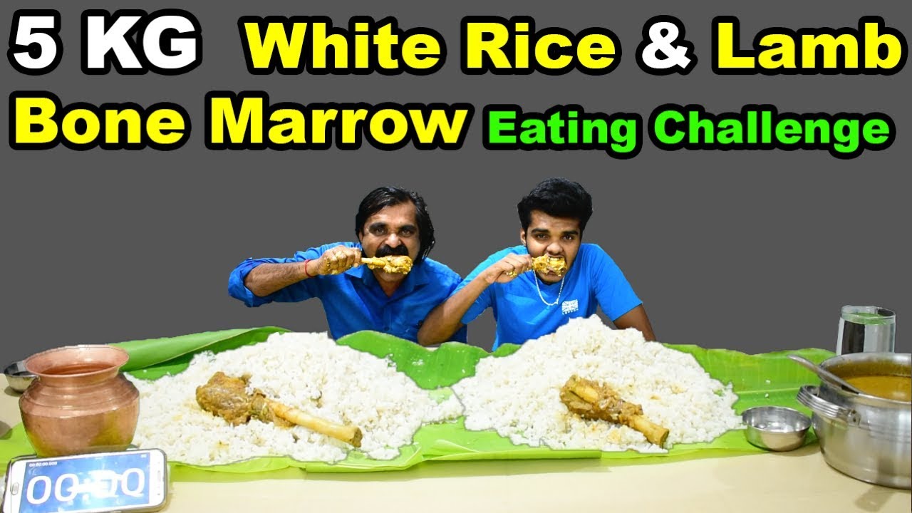 5 KG WHITE RICE & LAMB's BONE MARROW Eating Challenge | Food Challenge India | நல்லி எலும்பு கறி |