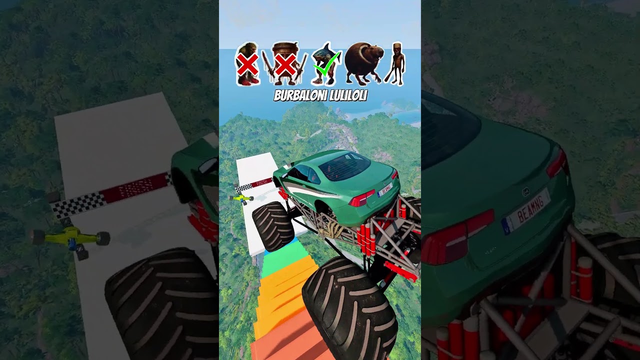 Итальянский зомби-мутант против прыжкового испытания - BeamNG.Drive #italianbrainrot