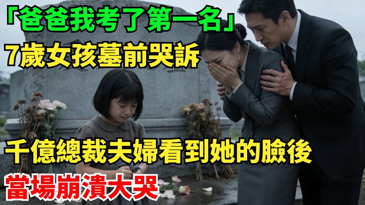 「爸爸我考了第一名！」7歲女孩墓前哭訴，千億總裁夫婦看到他的臉後，當場崩潰大哭！#故事頻道#感人壹幕#老年生活#奇聞#情感小說#幸福人生#家庭故事#中老年