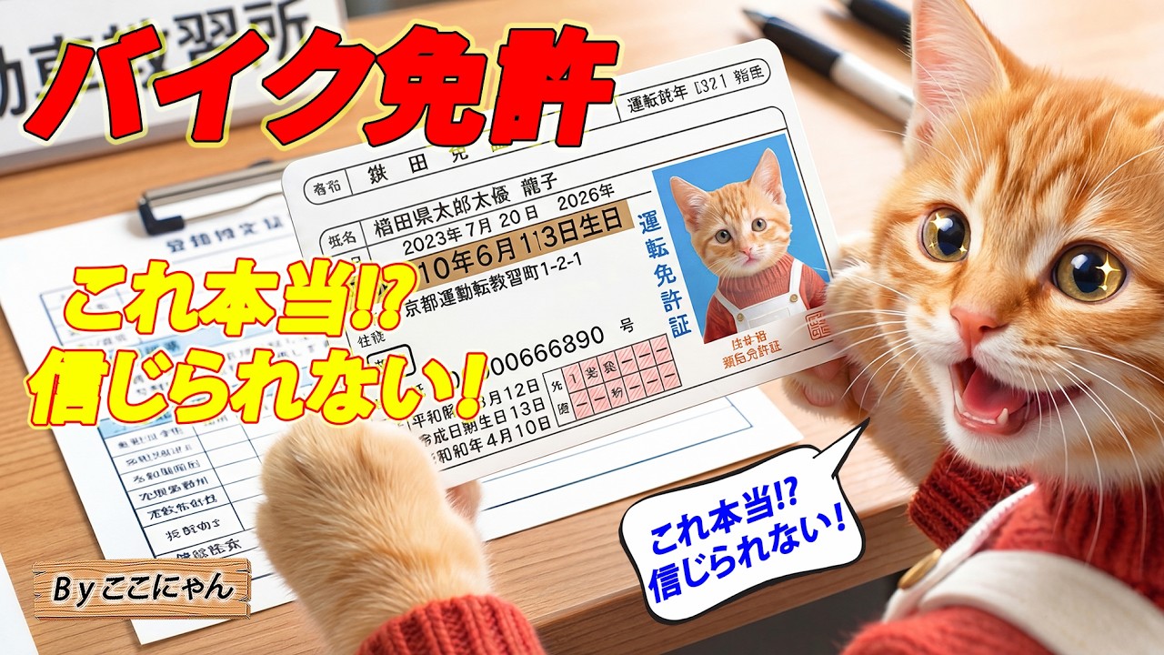 信じられない…交通事故のトラウマを乗り越えて、ここにゃんがバイク免許に挑戦した結果 🐱🏍️