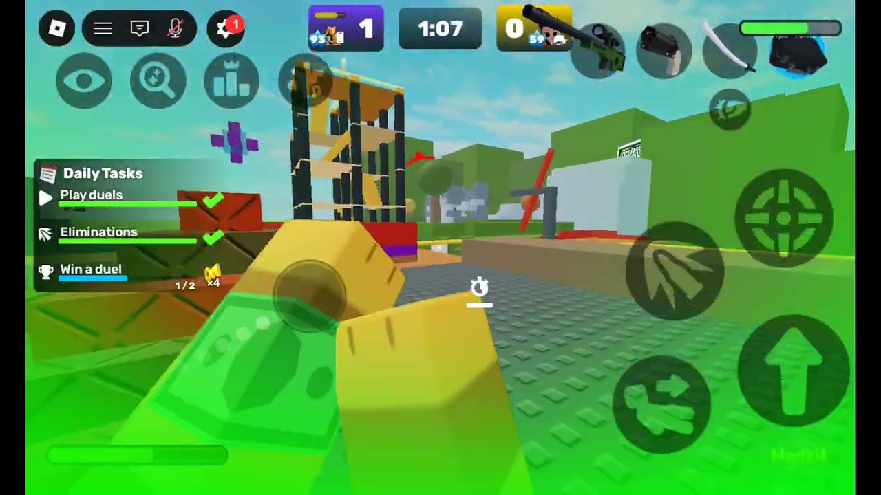 Playing roblox rivals
