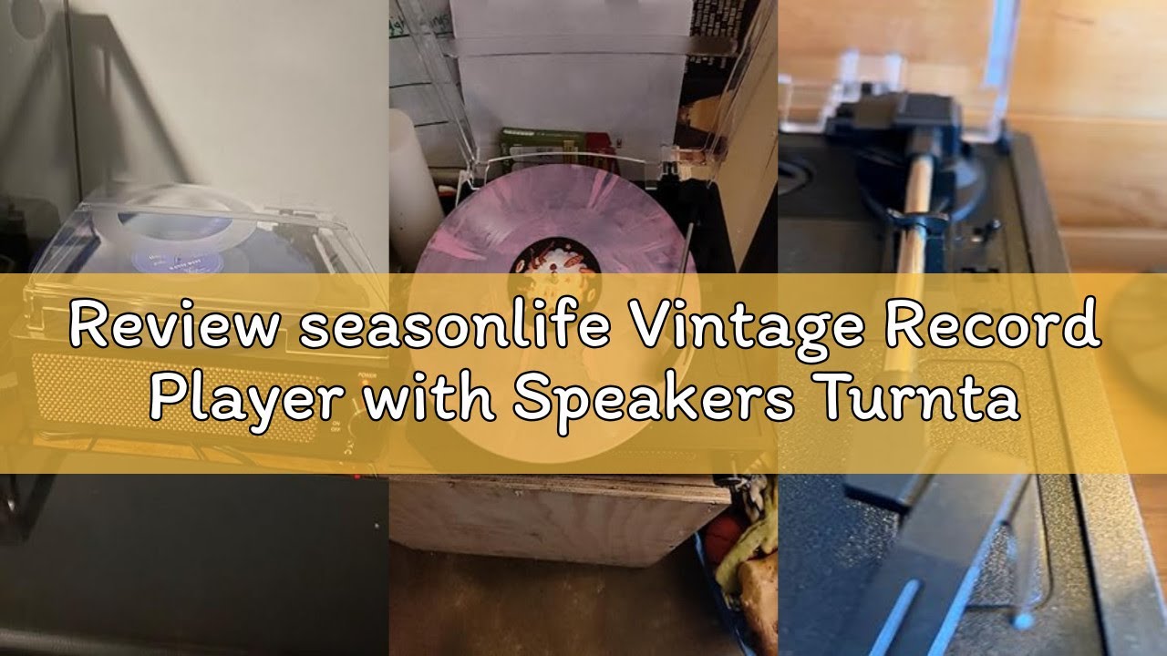 Review seasonlife Vintage Record Player with Speakers Turntable for Vinyl Records Belt-Driven Turn T