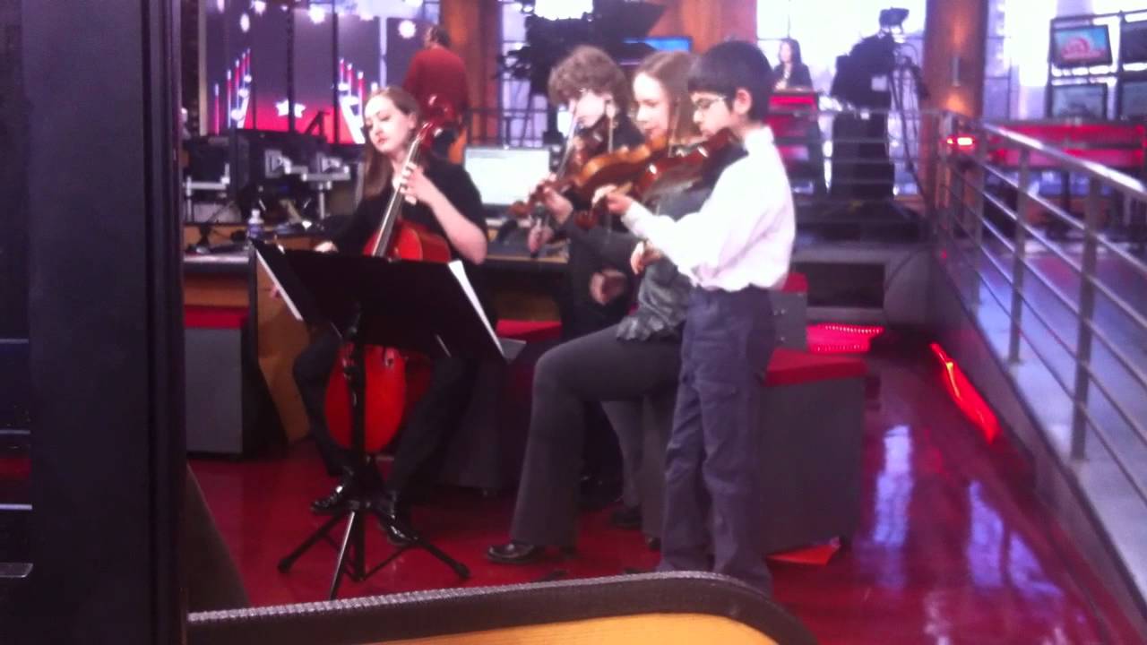 Cosmo Music string ensemble play at Toronto's CP24