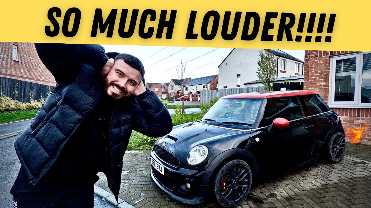CRAZY DECAT! Mini Cooper S JCW Track Car DECAT Exhaust: Crazy Sound Test & Reactions!
