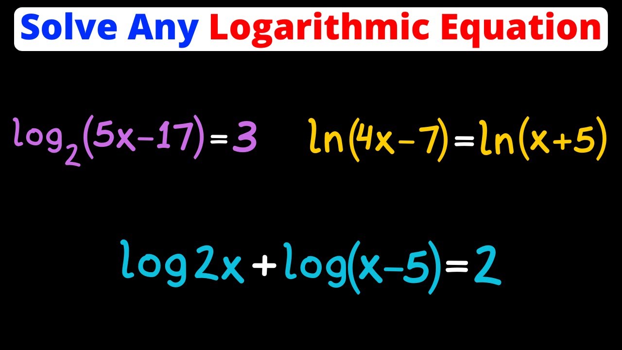 Solve Any Logarithmic Equation | Check for Extraneous Solutions | Eat Pi