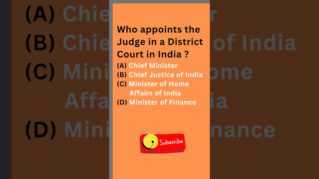 Who appoints the Judge in a District Court in India? #mcqs #knowledge #law #knowledge #shorts #viral