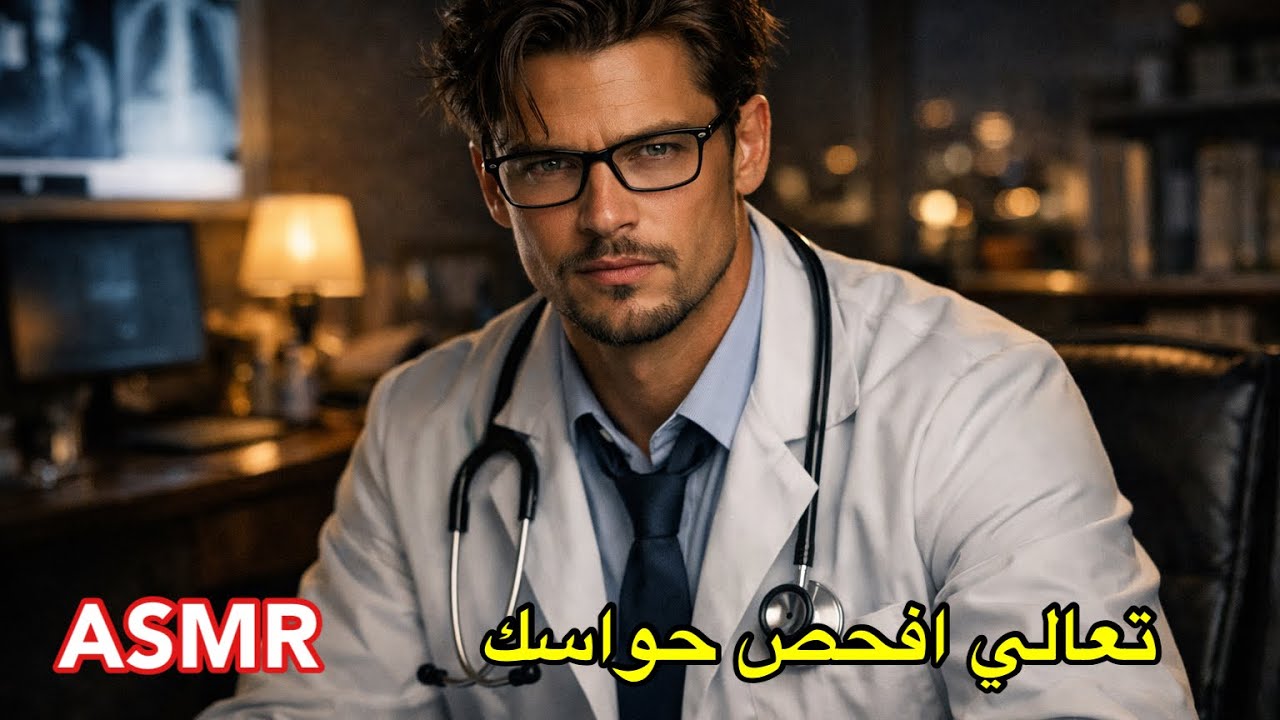 تعالي افحصلك الحواس الخمسة 👀👂🏼👃🏼👄 طبيب asmr عربي arabic asmr flirty male doctor RP Role play لعب دور