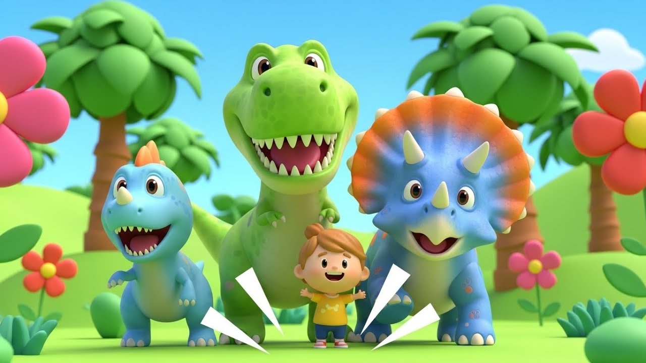 Colorful Dinosaurs Rhyme for Kids | Dinosaur Song, Colors Song & Nursery Rhymes 🦖🌈🎶