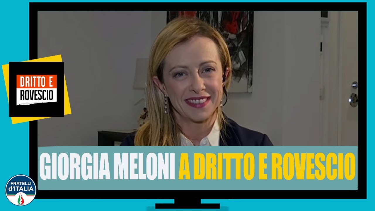 Giorgia Meloni ospite a Dritto e Rovescio da Paolo del Debbio. Da non perdere!