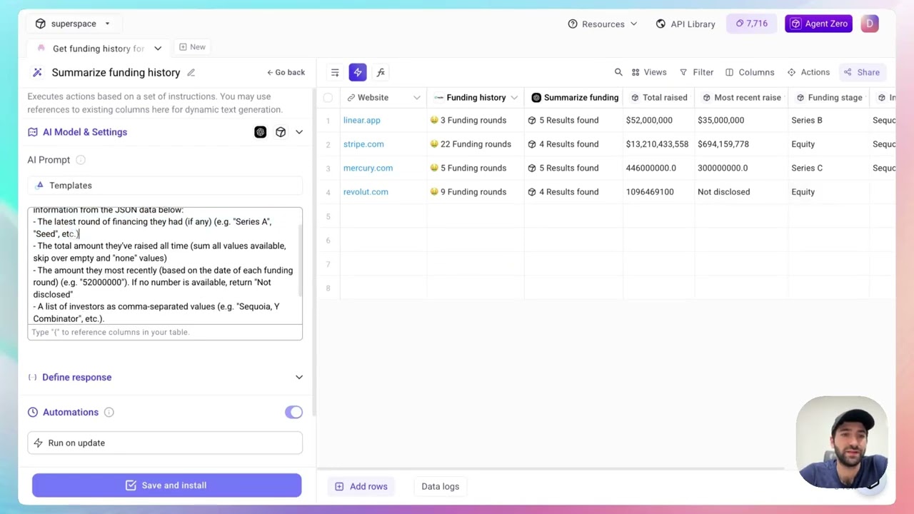How to get funding history for a list of companies | Databar.ai