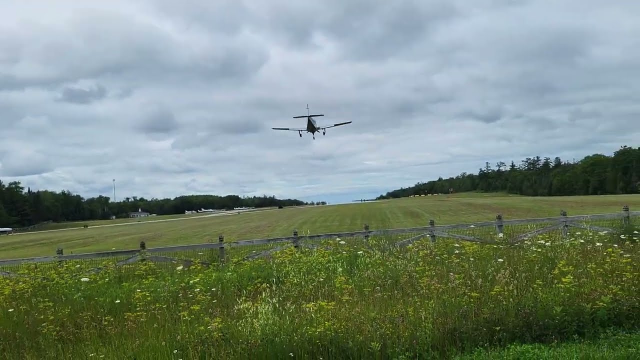 Mackinac Island - Airport - small plane landing