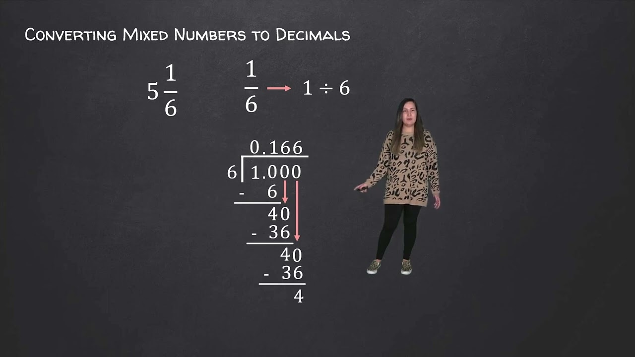 Fractions & Decimals - Converting Mixed Numbers to Decimals