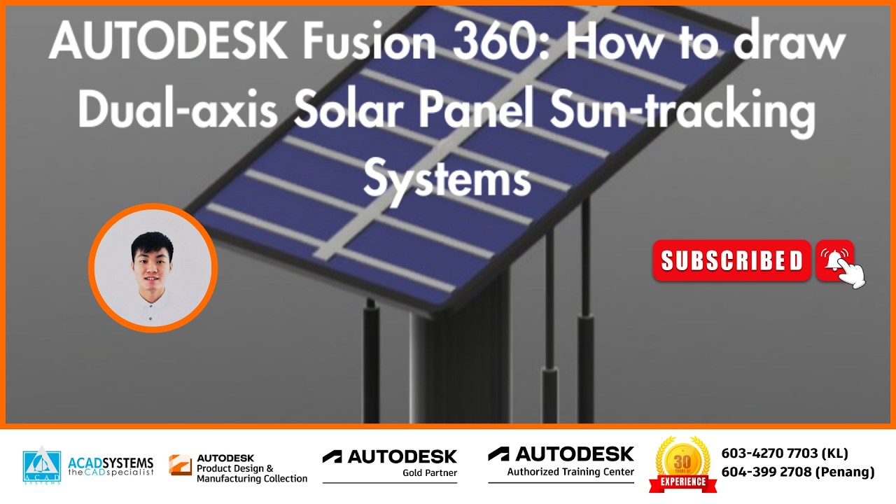 How to draw Dual-axis Solar Panel Sun-tracking Systems in Autodesk Fusion