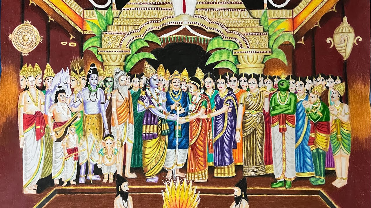 Srinivasa kalyanam drawing | venkateswara swamy drawing| Timelapse video |neerajakanna