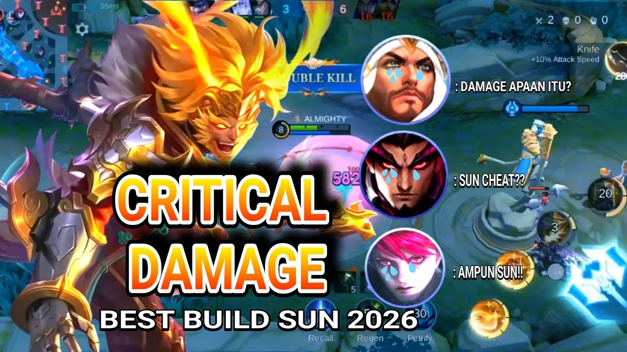 SUN BUILD FULL DAMAGE 2026! DAMAGE GILA | MLBB