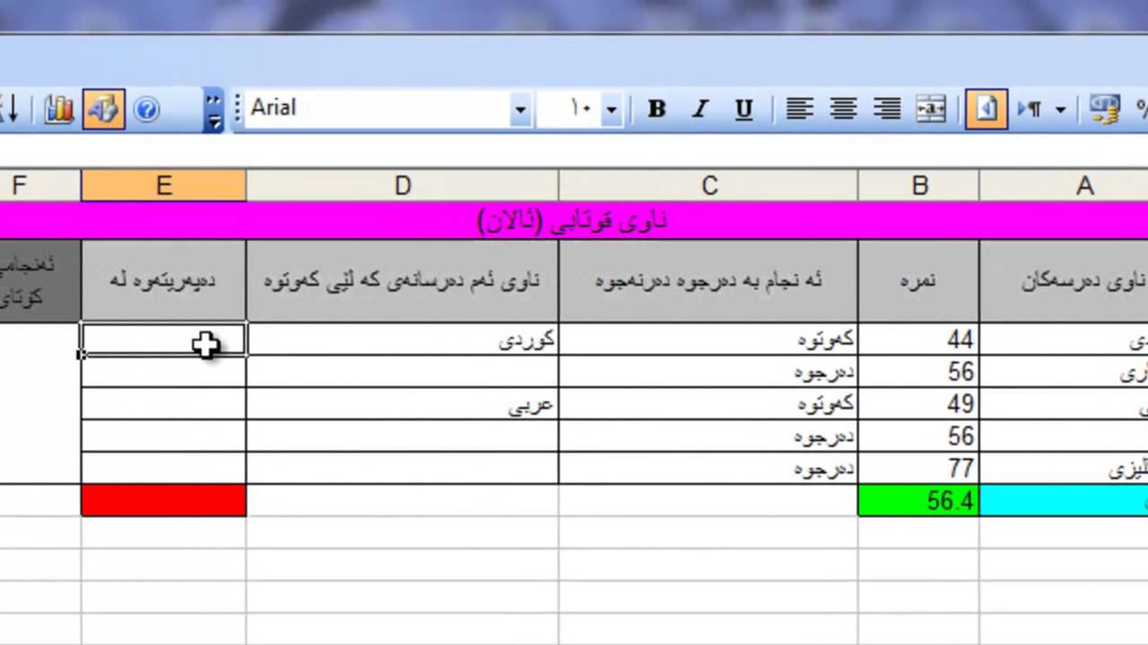 وانەیەکی زۆر گرینگ لەسەر ئیکسل