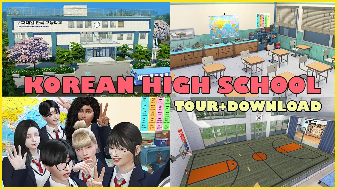 KOREAN HIGH SCHOOL - THE SIMS 4 (Tour + Download)