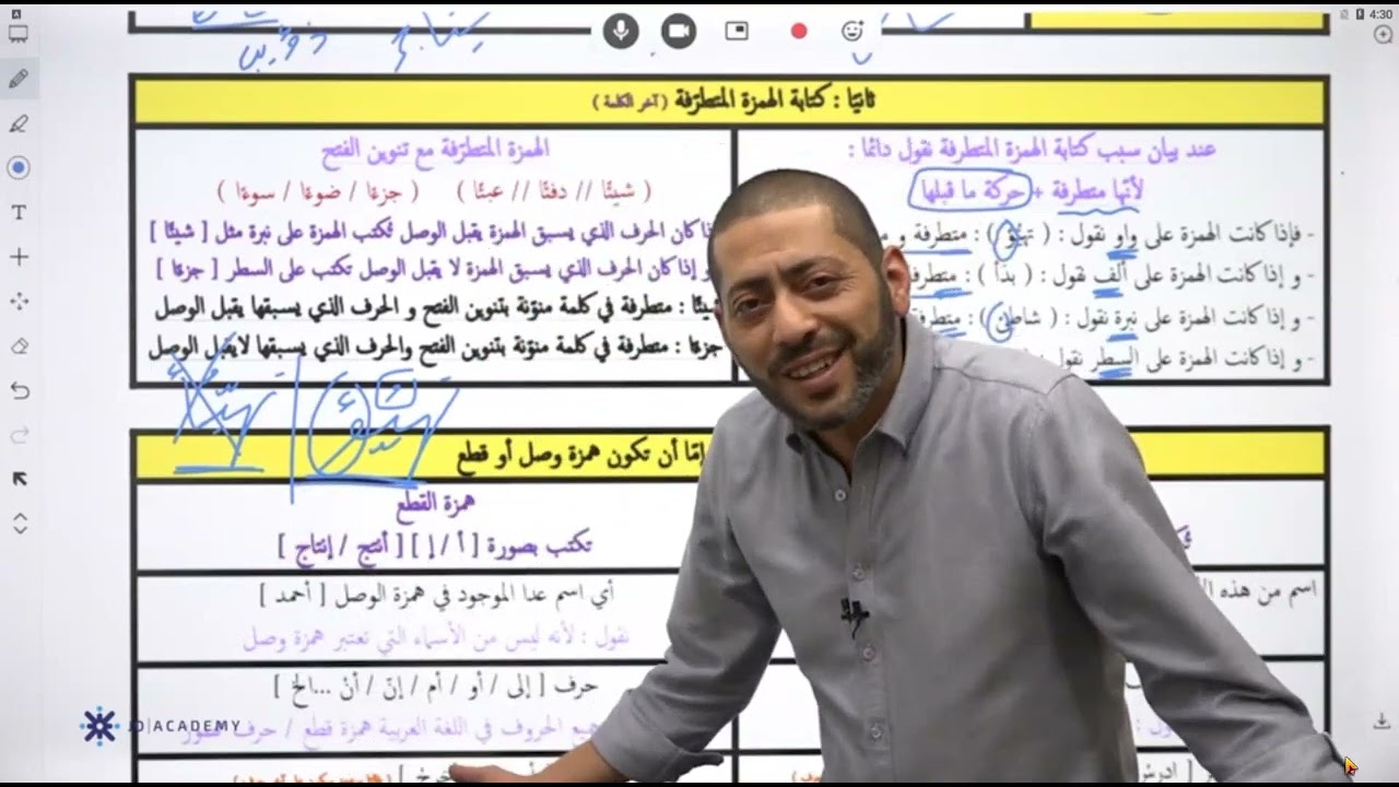 مكثف كتابة الهمزه وانواع البدل عربي مهارات ضياء ابو الرز