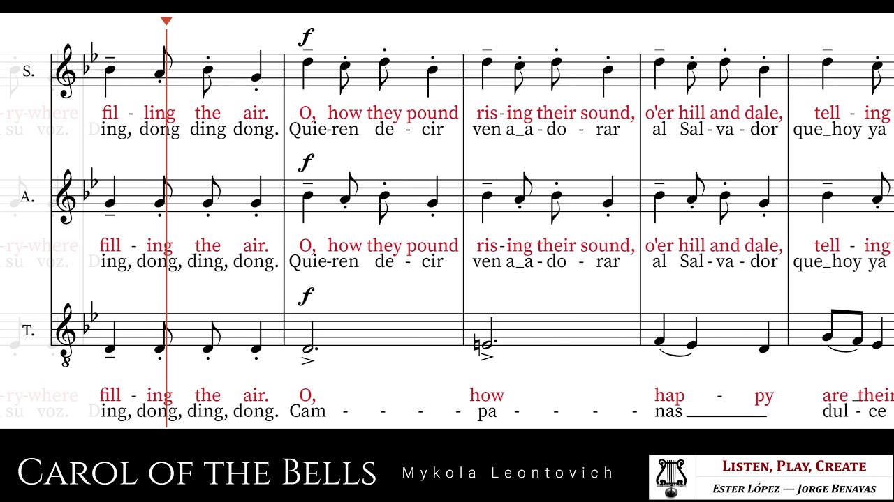Carol of the Bells-Arreglo para coro a 3 voces