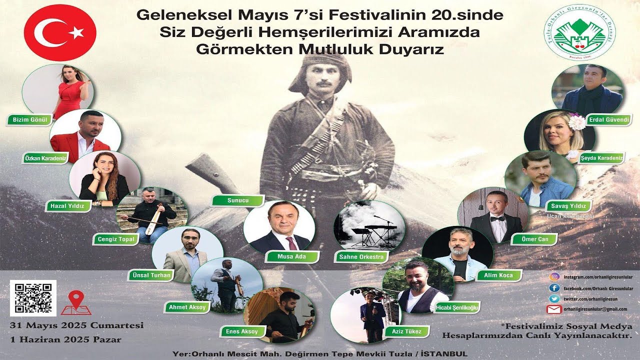 Tuzla Orhanlı Giresunlular Derneği Geleneksel Mayıs 7.si Festivali 2025 Canlı Yayın 1.Gün