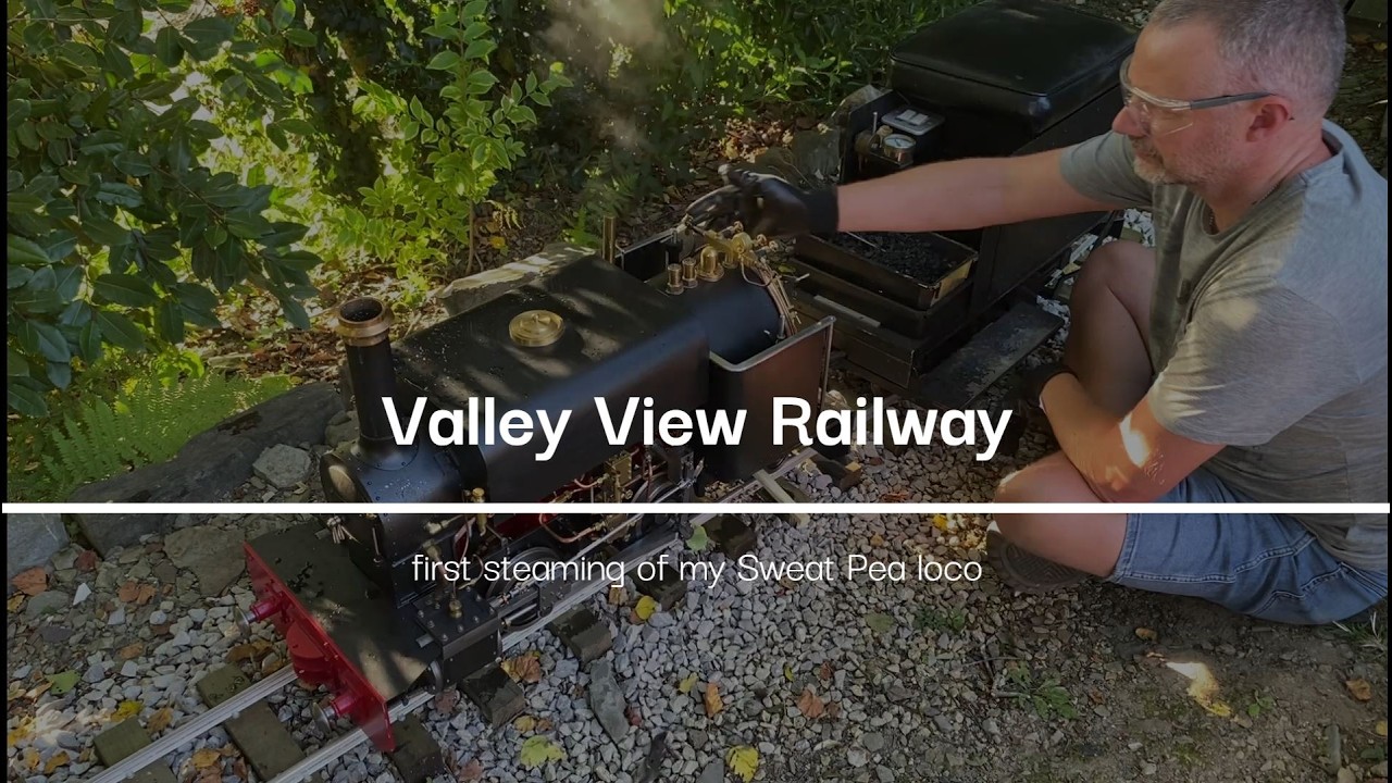 Valley View Railway Steaming up Sweet Pea Coal Fired Live Steam 5 inch Gauge Ride on Garden Railway