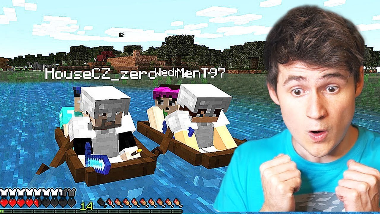 ZÁVODÍME NA LODÍCH! l Minecraft w/ MenT, House, Wedry #10