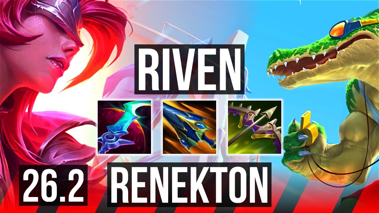 RIVEN vs RENEKTON (TOP) | 5k gold comeback, 42K damage | KR Diamond | 26.2