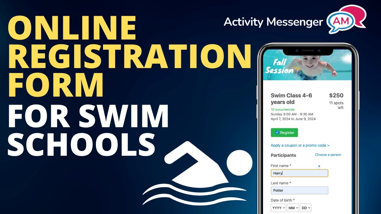 How to create a Swim Lesson Registration