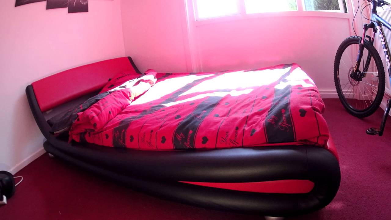 Modern Italian Designer Double Bed Red and Black