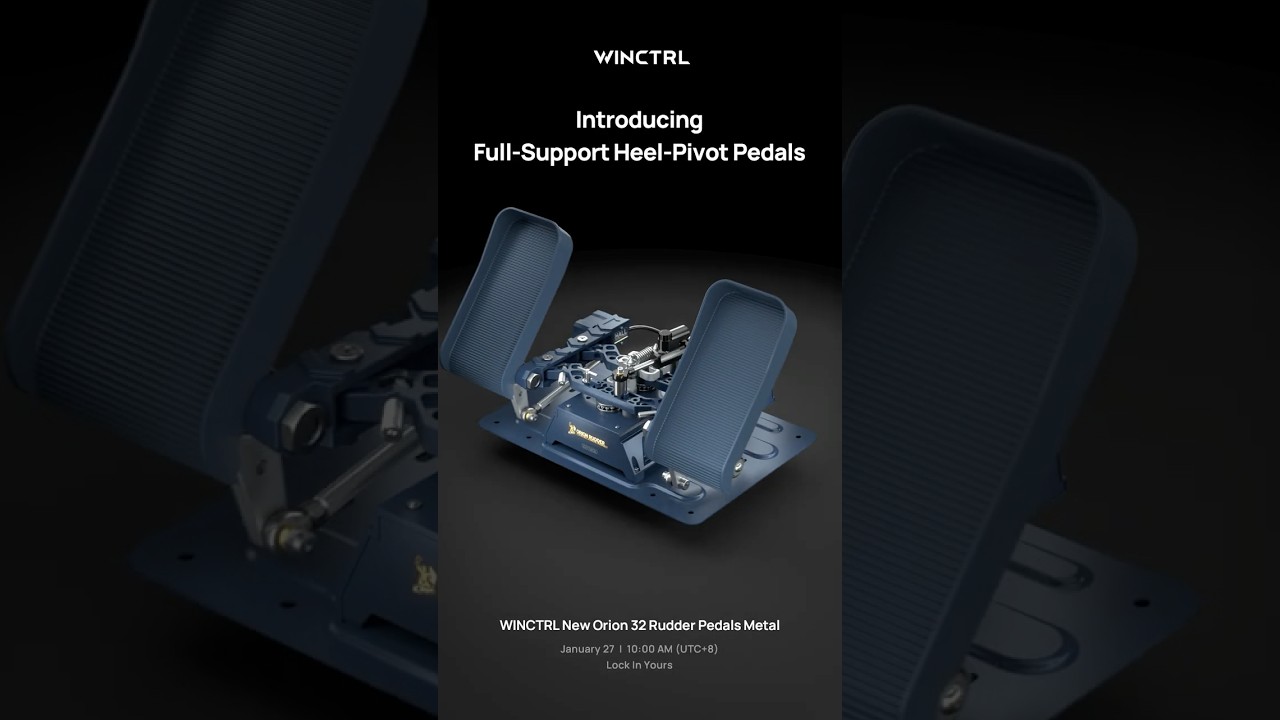 WINCTRL Orion 32 Rudder Pedals Metal - Full-Support Heel-Pivot Pedals