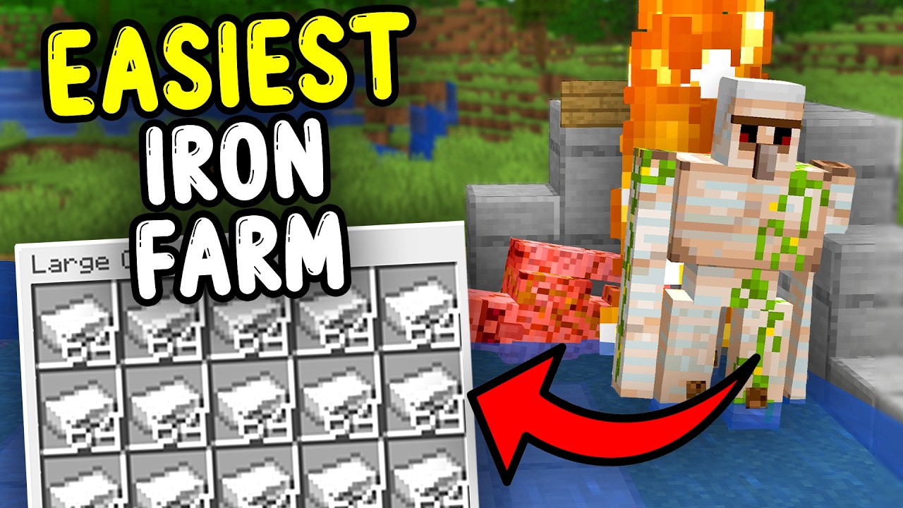 Новая, САМАЯ ПРОСТАЯ ферма по добыче железа в Minecraft Bedrock 1.21/26.1+!