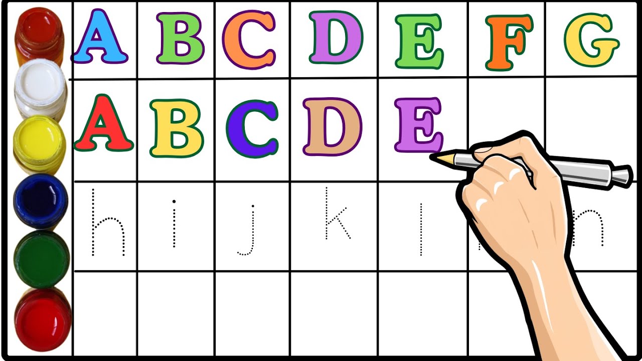 Kids rhymes, A to Z, collection for writing along dotted lines for toddler, Alphabet, ABCD, d20 p3