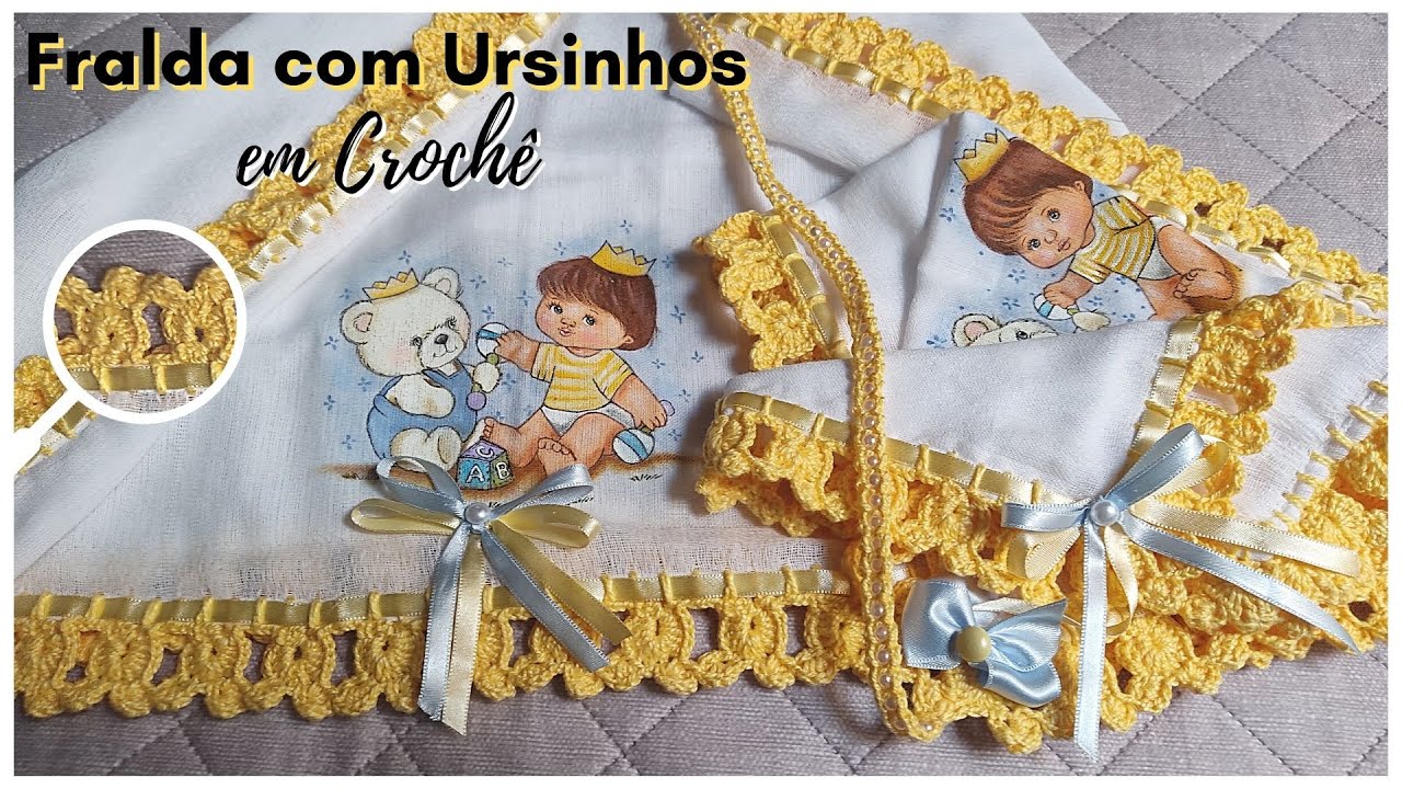 Fralda com Ursinhos em Crochê