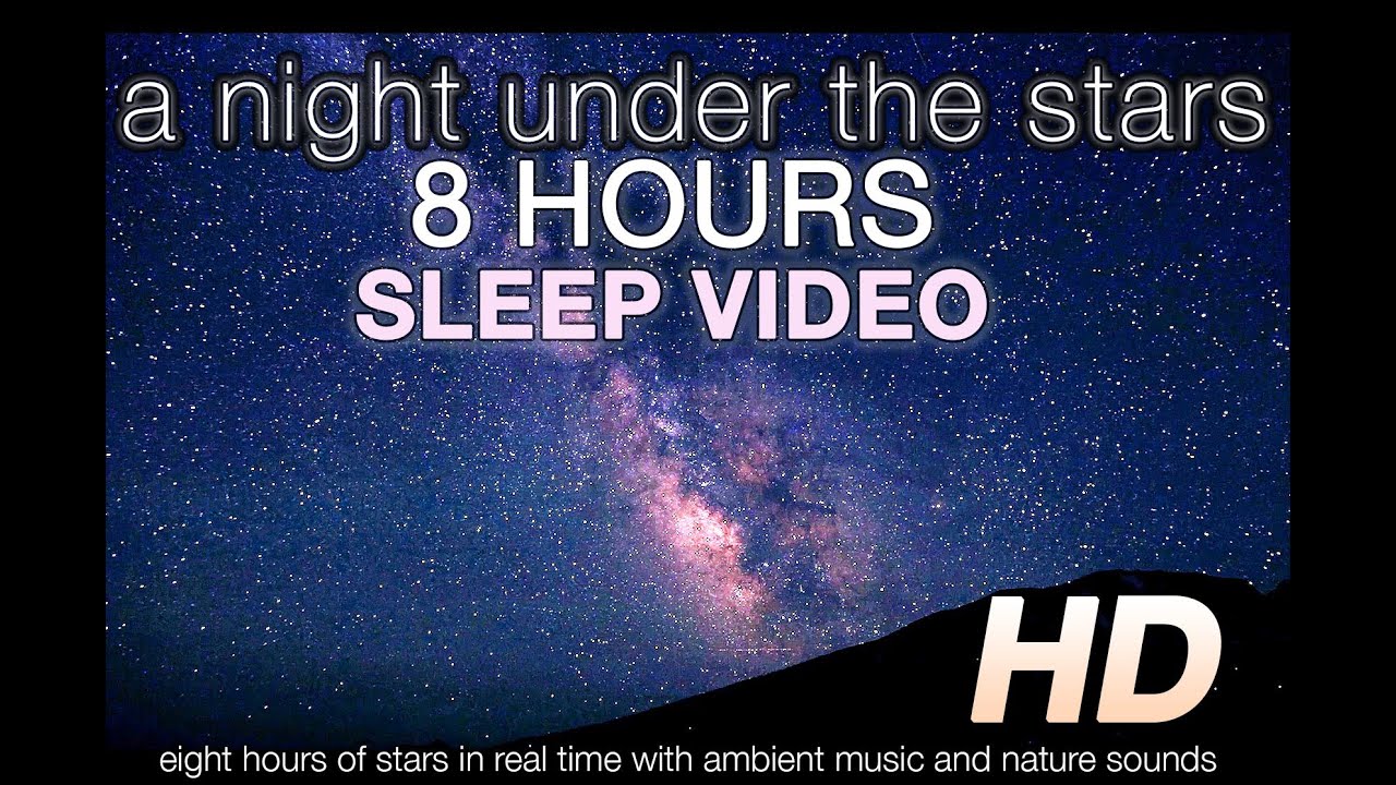 [HD] A Night Under the Stars 8 HR SLEEP ENHANCING VIDEO w/ Cricket & Wave Nature Sounds & Music