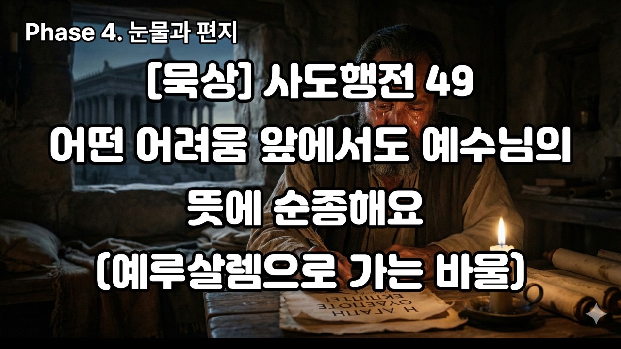 [묵상] 사도행전 49: 어떤 어려움 앞에서도 예수님의 뜻에 순종해요 (예루살렘으로 가는 바울)