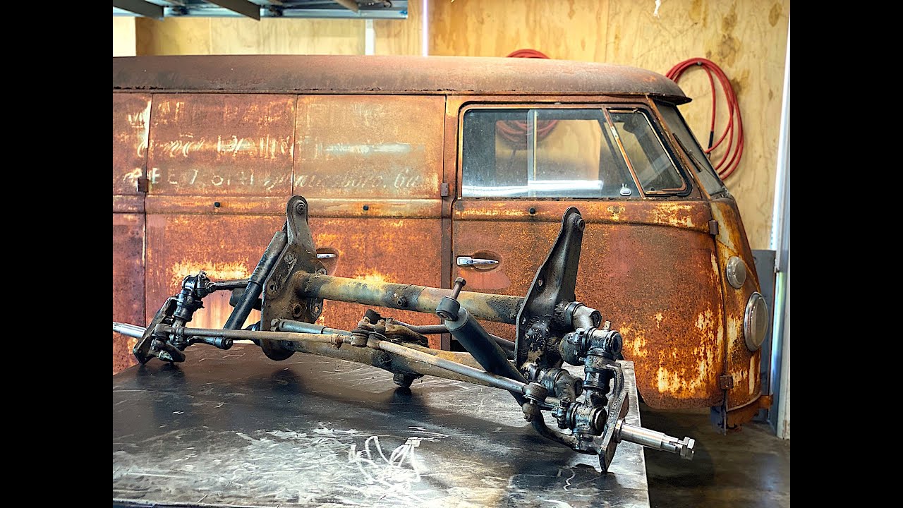 VW Bus Restoration | Front Axle Part (1) -  Rusty's front suspension Dismantled after 60 years, CT!