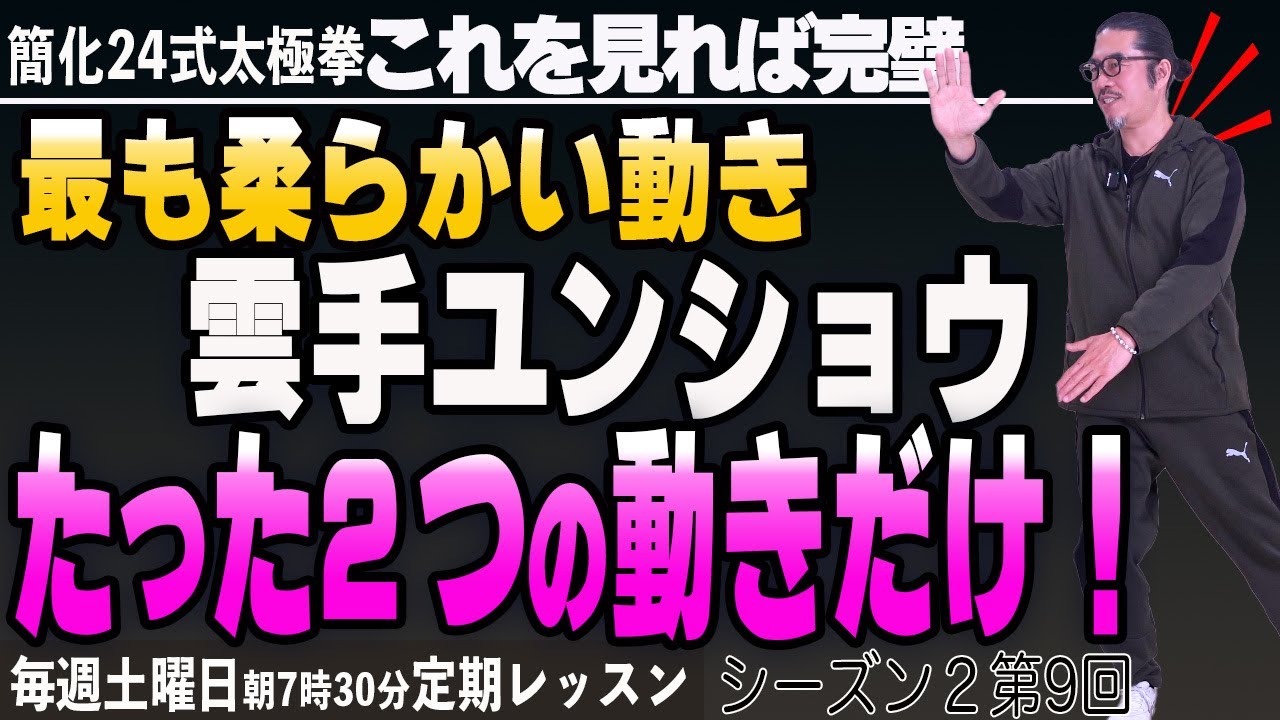 ２つの動きだけ！最も柔らかい動き雲手・横への移動方法【太極拳レッスン】詳しい説明！簡化24式太極拳。初心者からベテランまでの中村げんこうの太極拳、シーズン２第9回【毎週土曜日】中医学・健康・瞑想・養生