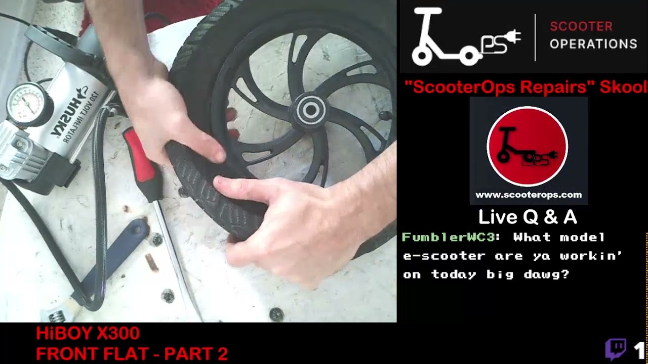 HiBoy X300 E-Scooter Front Flat Tire Fix - Part 2